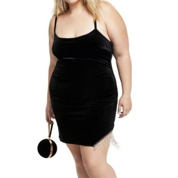 Black Velvet Dres Plus Size 16W - Picture 1 of 16